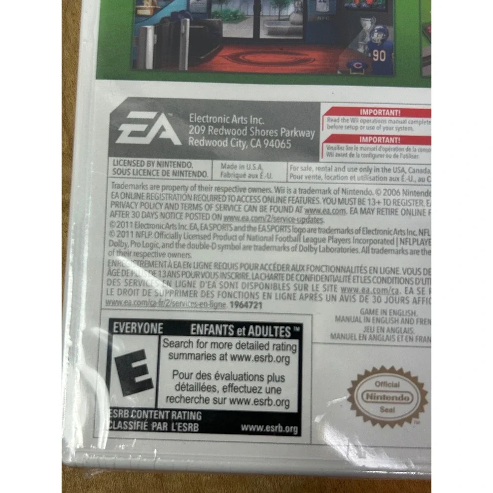 EA Sports Video Game Nintendo Wii Madden NFL‎ 12 Football Peyton Hillis New Seal